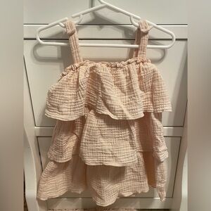 2T Madison Layne Peach Tiered Ruffle Swing Dress